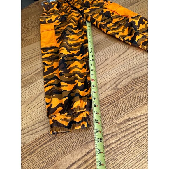 Hera Collections Orange & Brown Camo Cargo Jogger Pants With Pockets - Unisex S - Picture 13 of 16